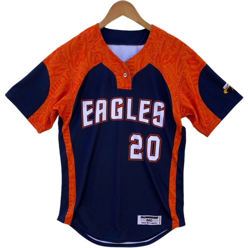 DeMarini Women Baseball Jersey Size Medium Orange/Navy Eagles 20 Pro Fusion NWOT